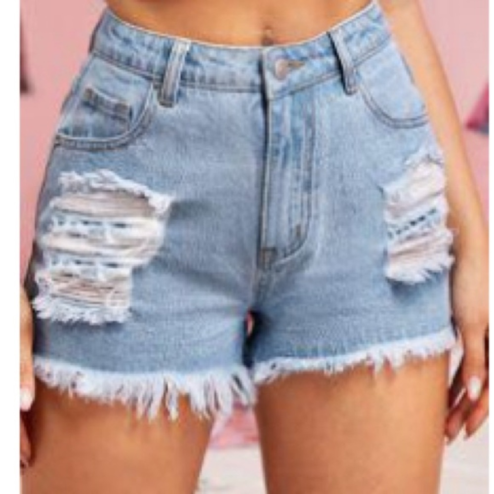 Distressed Denim Women Shorts